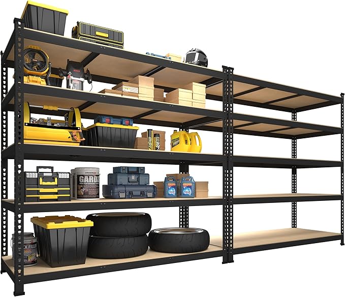 PrimeZone 2 Pack Heavy Duty Adjustable 5 Tier Garage Storage Shelves by PrimeZone