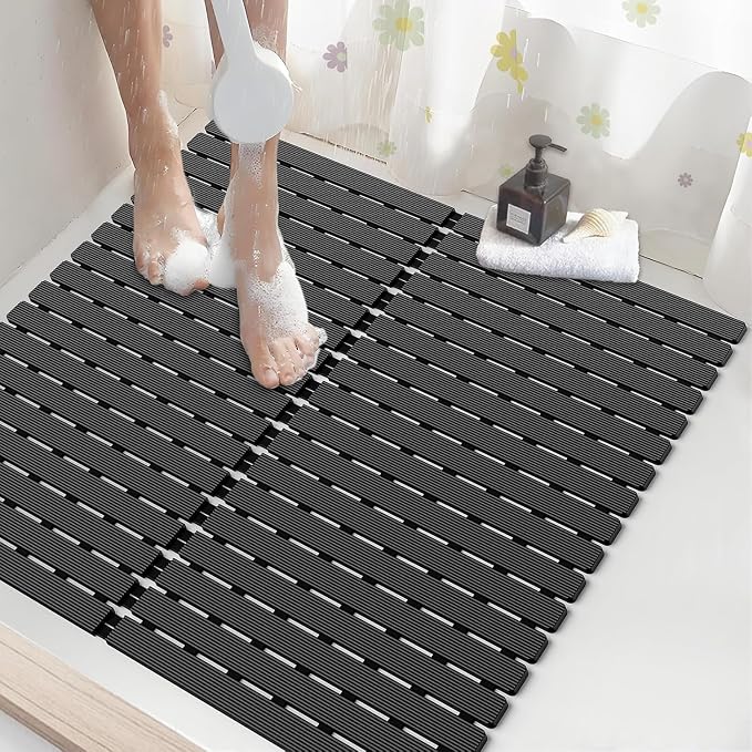 Shower Mat Non-Slip Bath Mat for Tub Floor & Stall by BYTANA