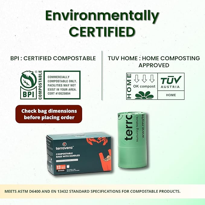 Compostable Trash Bags Flat Top | BPI & OK Home Certified ASTM D6400 Standards - Image 4
