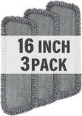 16.5 inch Mop Pads Refills, 3 Pack Microfiber Reusable Replacement Mop Pads by PANDAGRIP