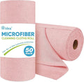 AIDEA Microfiber Cleaning Cloth Roll, Tear Away Reusable Paper Towels Pink by AIDEAHOME