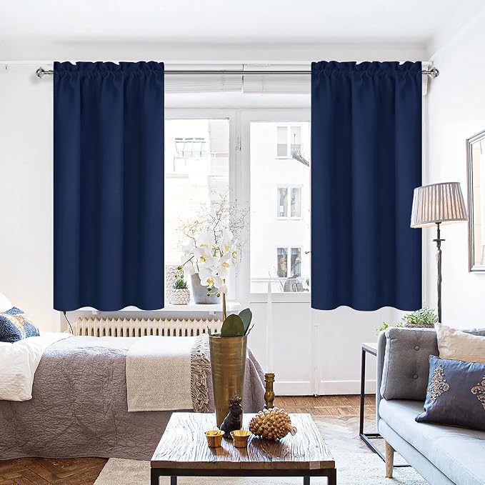 DWCN Short Blackout Curtains for Bedroom 54 Inches Long 2 Panels Set, Solid - Image 6