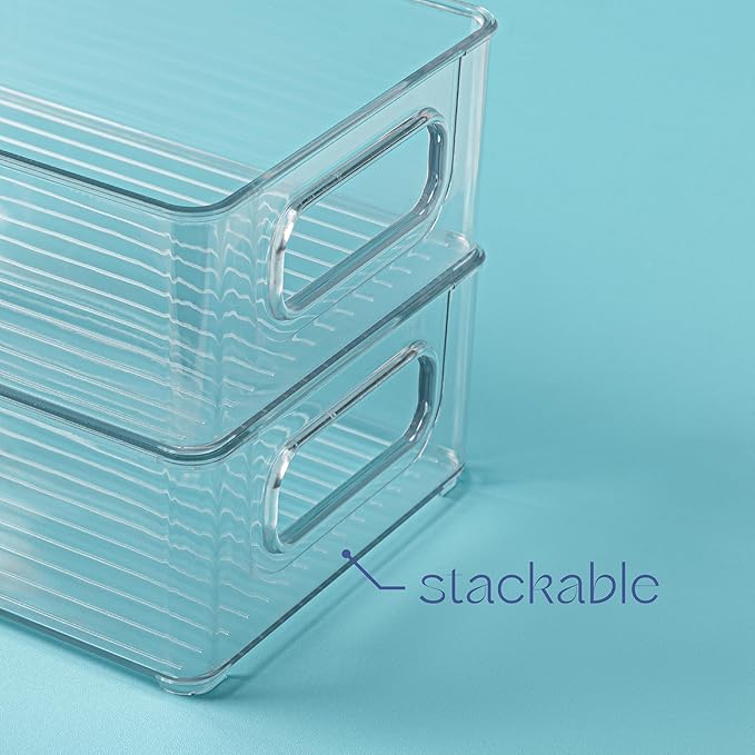 Plastic Food Storage 6 Pack Clear Container Bin - Image 4