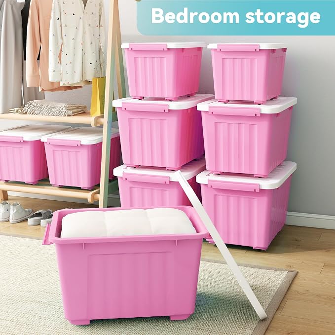 Nazhura Plastic Storage Bin, Stackable and Nestable Storage Boxes - Image 5
