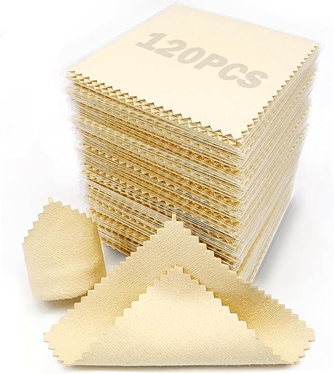 XIAOXINGYUN 120 PCS Jewelry Cleaning Cloth Jewelry Polishing Cloths by XIAOXINGYUN