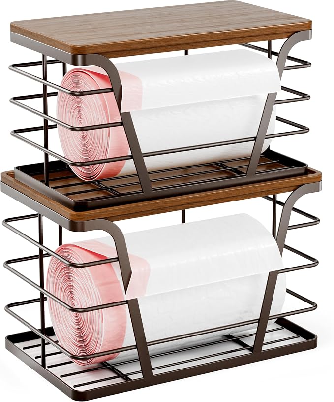 2 Pack Stackable Kitchen Organization, Counter Organizers and Pantry by TrashBagHolder
