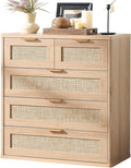 LEYAOYAO Rattan Dresser for Bedroom, 33.5" Tall Chest of Drawers, Modern 5 by LEYAOYAO-Findtheshiningpointofyourideallife%EF%BC%81