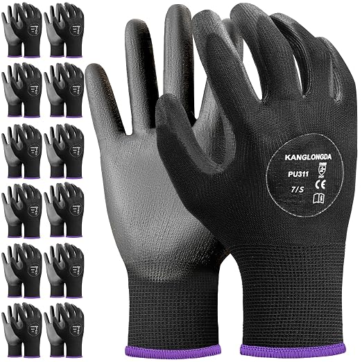Kebada Safety Work Gloves, 12 Pairs Work Gloves by KEBADA