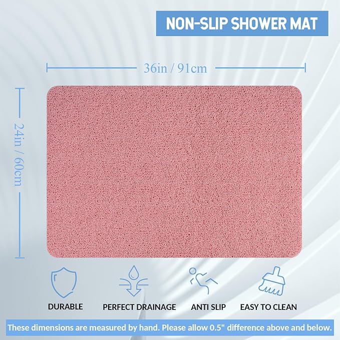 Non-Slip Bathtub Mat, Anti Slip Shower Mat, Fast Drying Bathtub Mats, Foot - Image 2