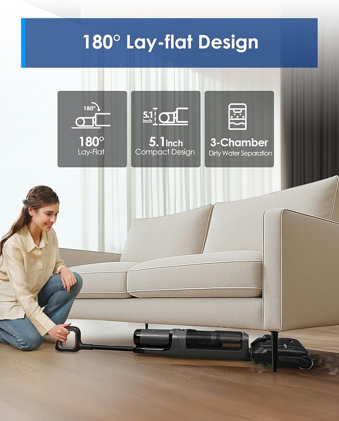 Tineco Floor ONE i6 Stretch Wet Dry Vacuum Cleaner, Vacuum & Mop All in One - Image 6