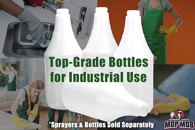 Commercial-Grade Chemical Resistant 32 oz Bottles ONLY 4 Pack Embossed Scale - Image 5