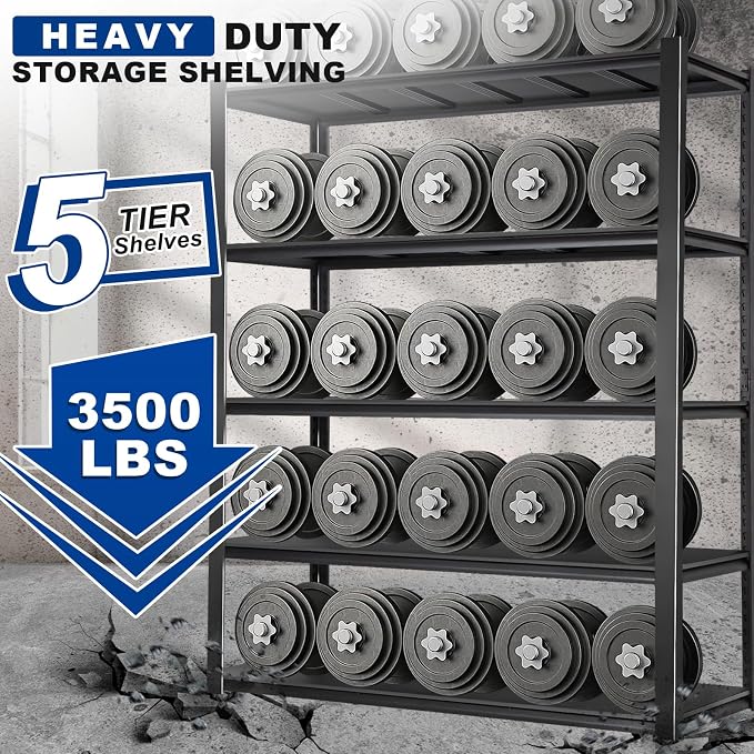 BILT HARD 5-Tier 48" W x 24" D x 72" H Garage Shelving, 3500 lbs Industrial - Image 2