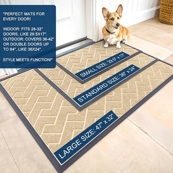 OLANLY Front Door Mat Indoor Outdoor Entrance, Waterproof All-Season, - Image 2