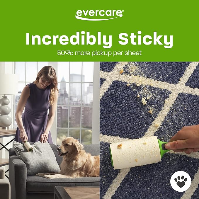 Evercare All Purpose Pet Hair Lint Roller, 100 Sheets – Reusable Sticky Roller - Image 5