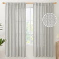YoungsTex Light Grey Linen Semi Sheer Curtains by YoungsTex