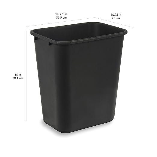 Amazon Basics Trash Can, Rectangular Commercial Office Wastebasket, 7 Gallon - Image 3