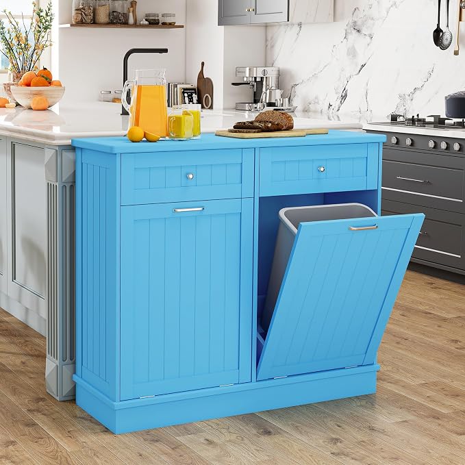 Betterhood Tilt Out Trash Cabinet 10 Gallon Wooden Free Standing Laundry Sorter by Betterhood