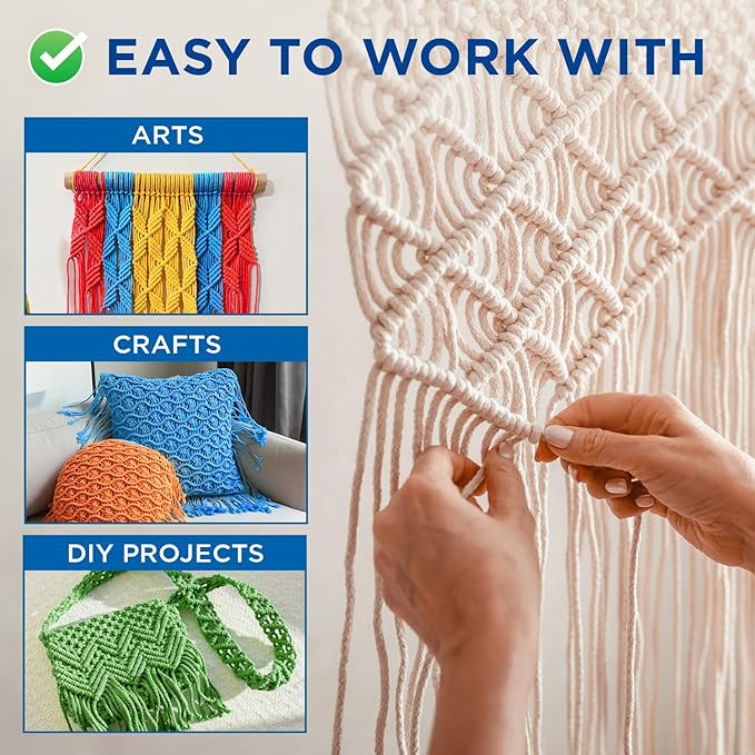 TECEUM Cotton Rope 3/16” – 100 FT – Strong All-Purpose Braided Rope – Natural - Image 9