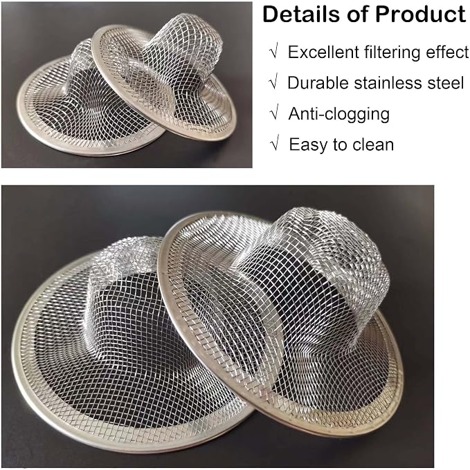 20Pcs Small Drain Mesh Basket, 2.125'' Bathroom Sink Drain Strainer Screen Mesh - Image 3