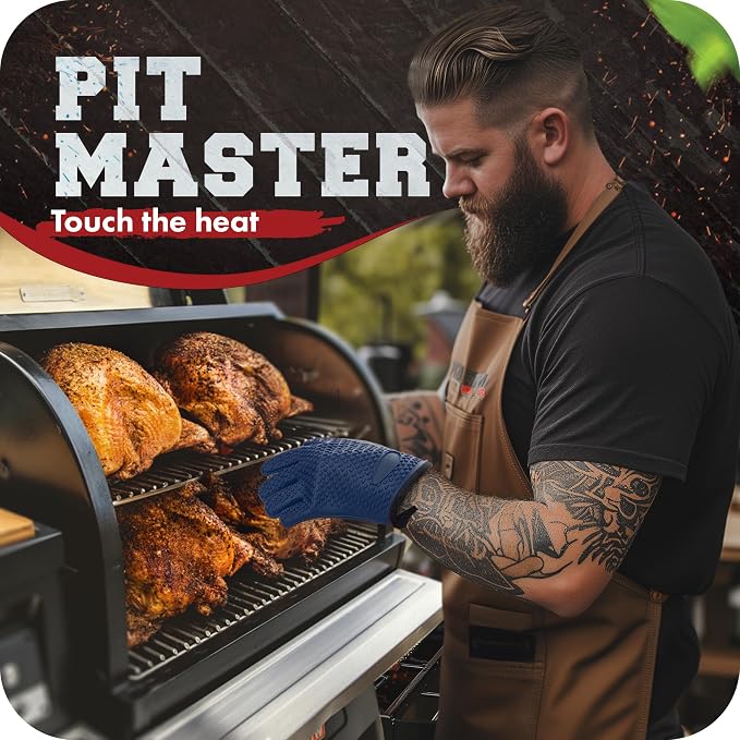 KITCHEN PERFECTION Silicone Smoker Oven Gloves -Extreme Heat Resistant BBQ - Image 3