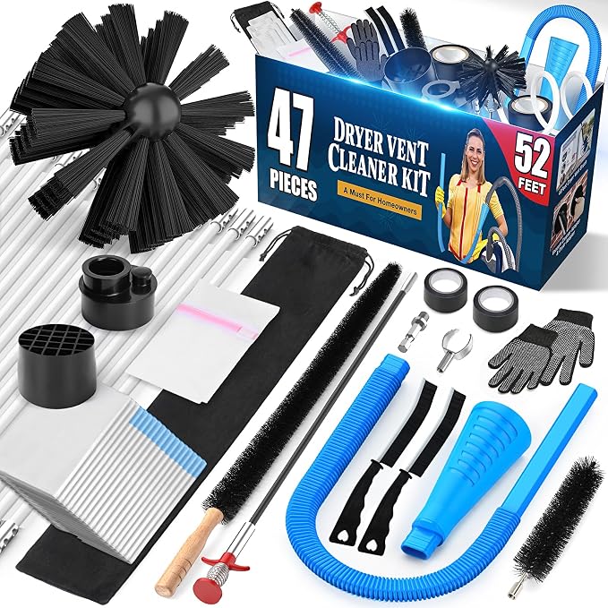 Sealegend 47-Piece 52-Feet Dryer Vent Cleaner Kit, Dryer Cleaning Tools by Sealegend