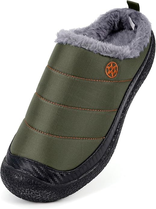 Womens Mens House Slippers Slip on Snow Winter Warm Fully Fur Lined Slippers - Image 2