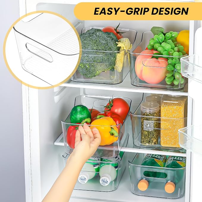 Clear Plastic Storage Bins, Refrigerator, Organizer Bins - Image 3