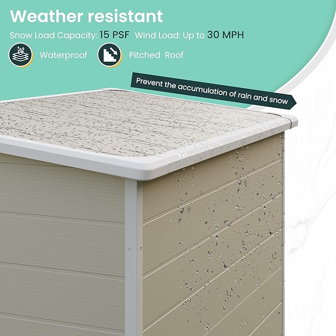 UDPATIO Outdoor Storage Shed 5x3 FT, Plastic Garden Shed - Image 5