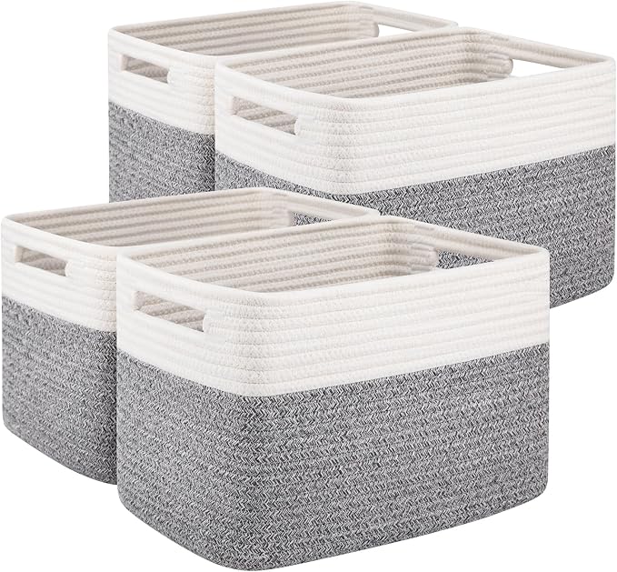 OIAHOMY 4 Pack Storage Baskets for Organizing, Basket for Shelves by MasterofSpaceOptimization