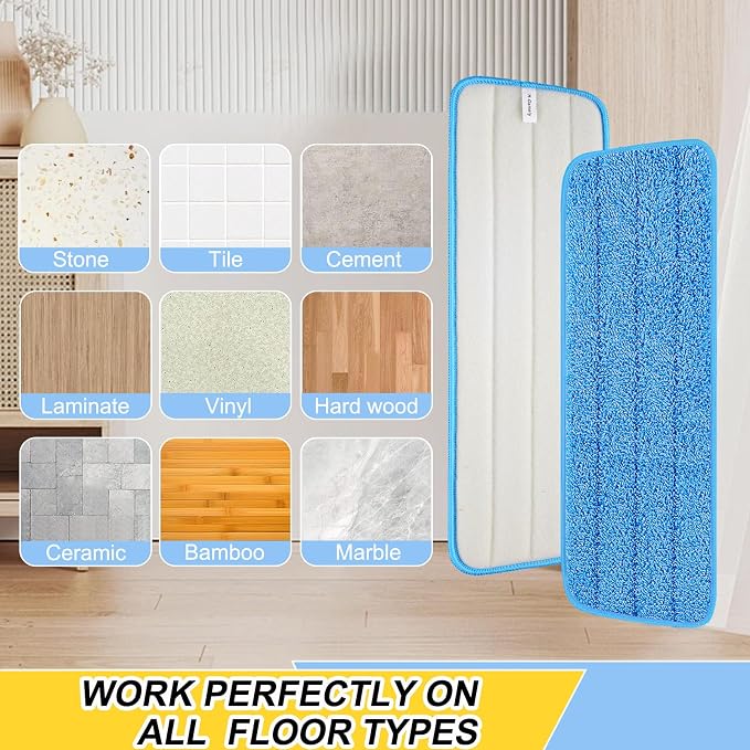 10 Pack 16.5 inch Reusable Mop Pads Microfiber Spray Mop Replacement Heads - Image 4