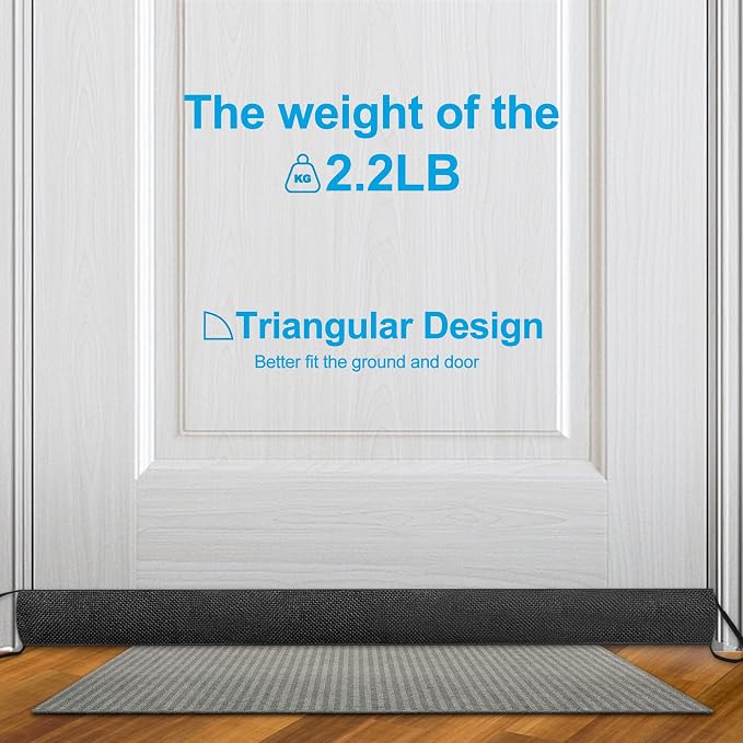QUOLIX Triangle Under-Door Draft Stopper, 36 Inch Noise Blocker, Weighted - Image 6
