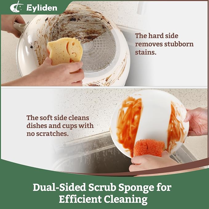 Eyliden 6 Pack Scrub Sponge - Image 3