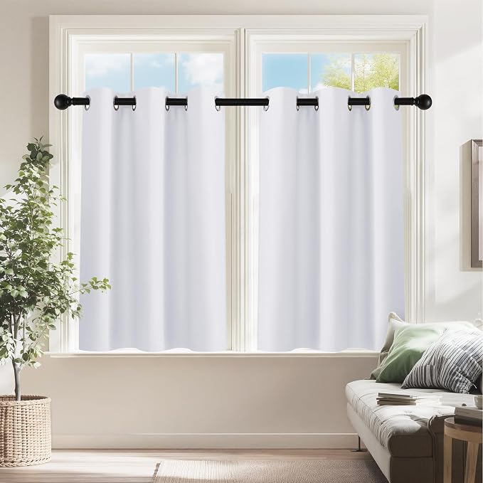PONY DANCE Pure White Room Darkening Curtains by PONYDANCE