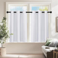 PONY DANCE White Room Darkening Short Curtains, 60% Blackout Drapes Thermal by PONYDANCE