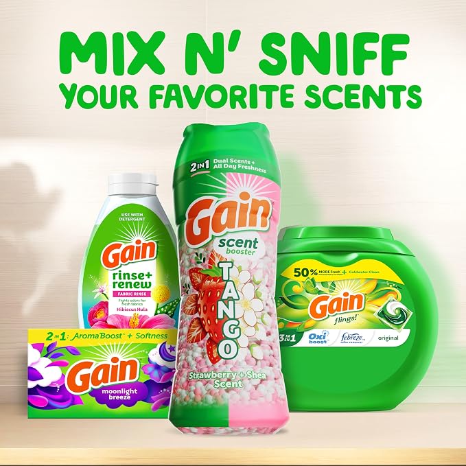 Gain Tango 2-in-1 Laundry Scent Booster Beads, Strawberry and Shea Scent - Image 8