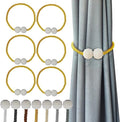 Hion Magnetic Curtain Tiebacks Golden 6 Pack, Curtain Tiebacks Buckles by Hion