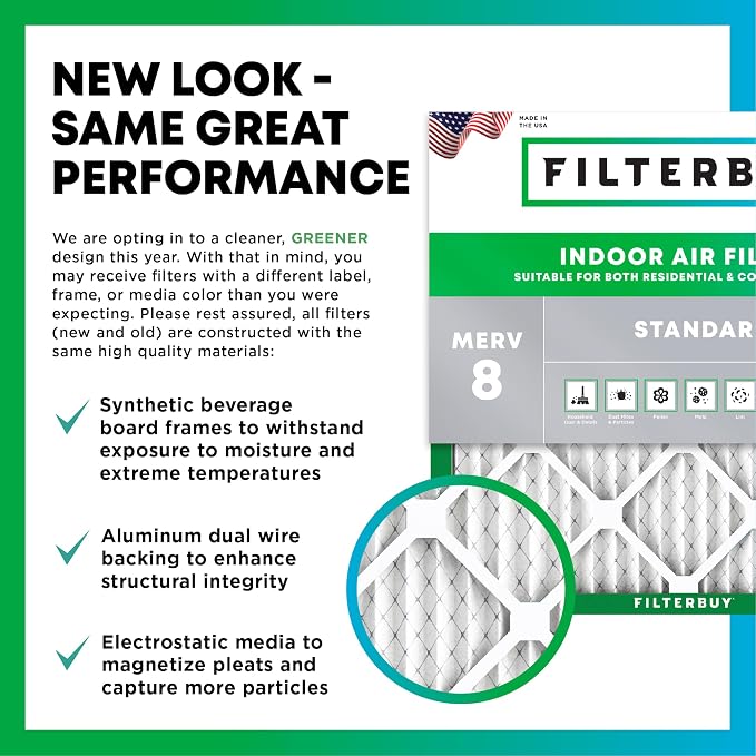 Filterbuy 14x25x4 Air Filter MERV 8 Dust Defense Replacement, Electrostatic - Image 3