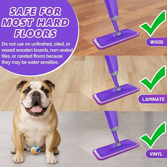 HOMTOYOU Spray Mops for Floor Cleaning: Wet Mop for Hardwood Tile Wood Laminate - Image 6