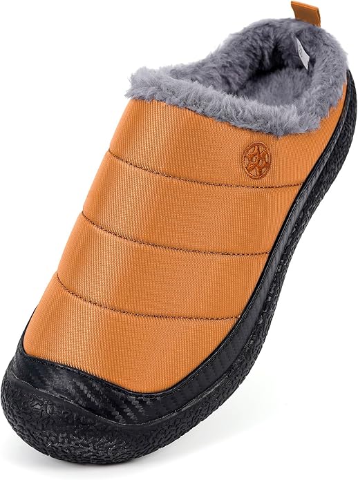 Womens Mens House Slippers Slip on Snow Winter Warm Fully Fur Lined Slippers - Image 2