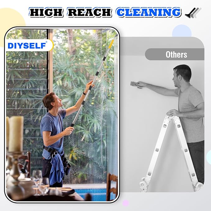 DIYSELF Scraper Tool 5.4ft Adjustable Floor Scraper Long Handle Heavy Duty - Image 3