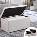 Storage Ottoman Bench with 2.56-inch Thick Seat, 31.5 inch Nesting Ottoman Set by TASSULLO