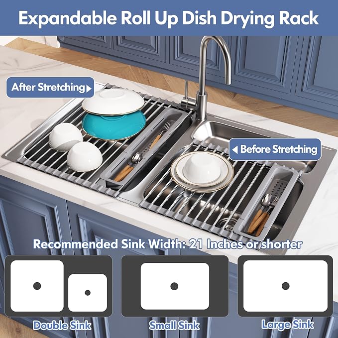 JASIWAY Over The Sink Dish Drying Rack - Image 4