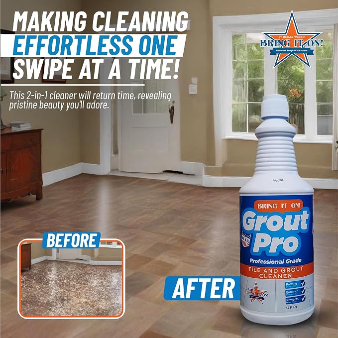 Bring It On Grout Cleaner with Grout Cleaning Brush – 32Fl Oz Grout Cleaner - Image 6