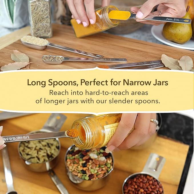 Simply Gourmet Measuring Cups and Spoons Set of 12 – Stainless Steel Kitchen - Image 5