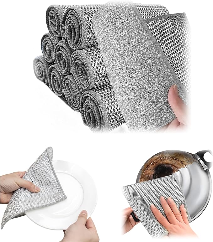 Stainless Steel Scrubber and Cleaning Rags - Image 3