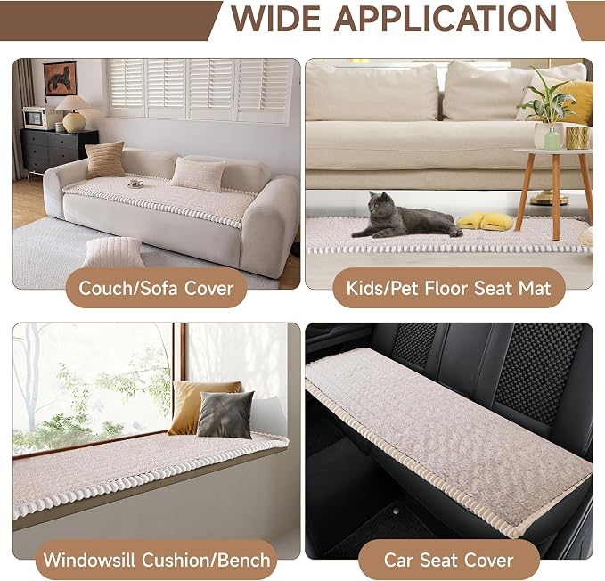 OTOB Couch Cover for Dogs Washable, Non Slip Plush Fuzzy Sofa Covers for 3 - Image 5