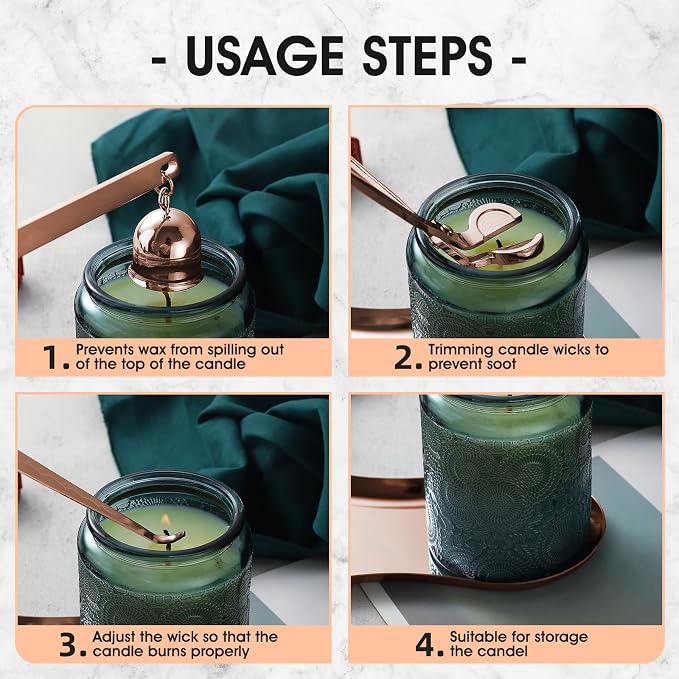 PATOISE 3 in 1 Candle Accessory Set Mini, Candle Wick Trimmer Cutter, Candle - Image 7