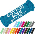 TECEUM Cotton Rope 3/16” – 50 FT – Strong All-Purpose Braided Rope – Natural by TECEUM