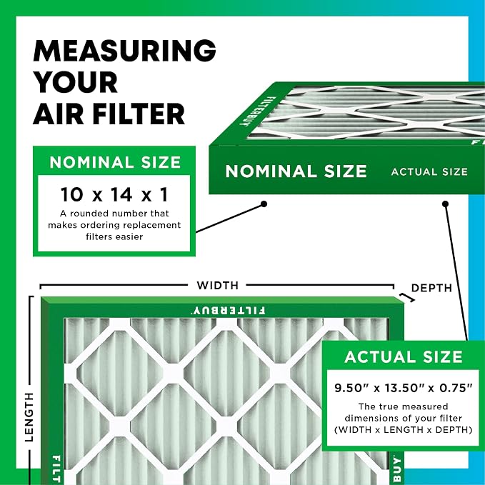 Filterbuy 10x14x1 Air Filter MERV 11 Allergen Defense Replacement, - Image 2