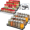 Spice Rack Organizer for Cabinet, 4 Tier Seasoning Organizer, Expandable Shelf by IFELS